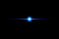 Shape, Single Line, Light Beam, Spotlight, Star. Blue neon lines with light effects isolated on black transparent