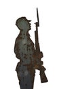 The shape of a soldier with riffle