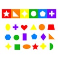 Shape sorter puzzle toy for babies. Learning shapes and colors. Vector illustration