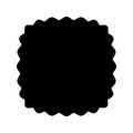 Shape of square with rounded corners or squircle with wavy borders. Simple geometric form isolated on white background