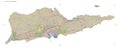 Saint Croix - U.S. Virgin Islands shape on white. Topo German