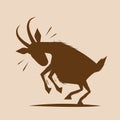 Shape vector illustration of an angry goat Royalty Free Stock Photo