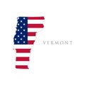 Shape of Vermont state map with American flag. vector illustration. can use for united states of America indepenence day, Royalty Free Stock Photo