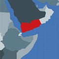 Shape of the Yemen in context of neighbour.