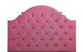 Pink velvet bed headboard isolated on white