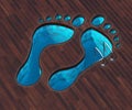 Shaped pool footstep Royalty Free Stock Photo