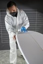 Shaper working on surf board Royalty Free Stock Photo