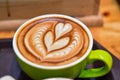 Coffee on green cups Royalty Free Stock Photo