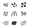 Shapes of bacteria - pictogram