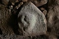 Shapes carved on a stone in one of the dolmens Mane Kerioned