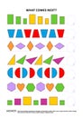 Shapes and colors educational logic game - sequential pattern recognition