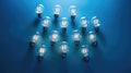 shapes light bulb on blue background Royalty Free Stock Photo