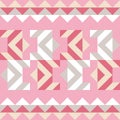 Shapes made of triangles. Aztec elements. Boho texture. Seamless pattern. Design with manual hatching. Textile.