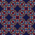 Shapes made of triangles. Aztec elements. Boho texture. Seamless pattern. Design with manual hatching. Textile.