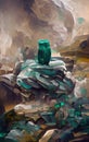 Shapes of malachite - abstract digital art