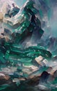 Shapes of malachite - abstract digital art