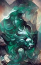 Shapes of malachite - abstract digital art