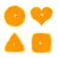 Shapes of orange fruit