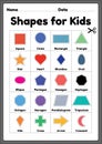 Shapes for preschool and kindergarten kids to learn basic symbols for educational activities