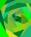 Shapes superimposed on each other from larger to smaller green shades