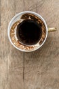 Shapes of Turkish coffee grounds in cup for fortune telling Royalty Free Stock Photo