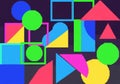 Shapes in vibrant colors. The shapes include circles, squares, Royalty Free Stock Photo