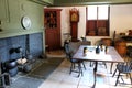 Inside kitchen of one home built in the 17th century, when the Huguenots escaped persecution, New Paltz, New York, 2018 Royalty Free Stock Photo