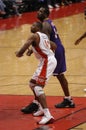 Shaquille O`Neal and Theo Ratliff, Atlanta hawks vs Los angeles Lakers