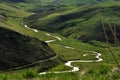 Shar mountain meanders river and green nature in early spring