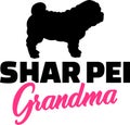 Shar Pei Grandma with silhouette