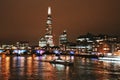 The Shard building and Thames by night, London, England, UK Royalty Free Stock Photo