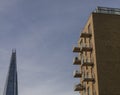 The Shard of London, blue skies.