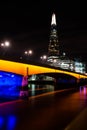 The Shard and London Bridge at Night Royalty Free Stock Photo