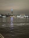 The Shard and London Bridge at night Royalty Free Stock Photo