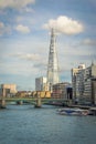 The Shard in the London view with Southwark Bridge over River Th Royalty Free Stock Photo