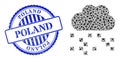 Shard Mosaic Digital Cloud Icon with Poland Distress Stamp