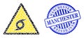 Shard Mosaic Typhoon Danger Icon with Manchester Grunge Seal Stamp
