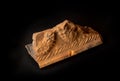 A shard of old ancient clay bowl found in Belarus. A dish crock isolated on black background. For Slavic history encyclopedia or Royalty Free Stock Photo