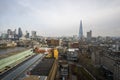 The Shard skyscraper with grey clouds in the sky. Royalty Free Stock Photo