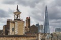 The Shard, tallest building in UK, on Southwark bank of River Thames seen from Tower of London, England Royalty Free Stock Photo