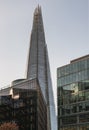 The Shard Tower in London with surrounding corporate buildings with sky background Royalty Free Stock Photo