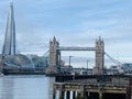 Shard View from the banks the river Thames in Wapping district in London United Kingdom