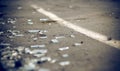 The shards of automotive glass in the accident Royalty Free Stock Photo