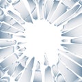 Shards of broken glass. Abstract explosion. Vector background Royalty Free Stock Photo