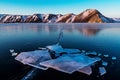 Shards of ice on the frozen surface of Lake Baikal