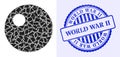 Shards Mosaic Sphere Icon with World War Ii Scratched Seal Stamp