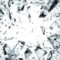 Shards of Shattered Glass Against a Clean Background Royalty Free Stock Photo