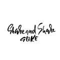 Share and share alike. Hand drawn dry brush lettering. Ink illustration. Modern calligraphy phrase. Vector illustration.