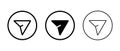 Share arrow icon set on circle line. Send message button sign symbol Royalty Free Stock Photo