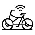 Share bike icon outline vector. Rental station Royalty Free Stock Photo